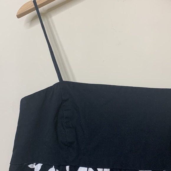 AGB | Black White Floral Spaghetti Strap Peekaboo Bow Hidden Zip Sheath Dress 16 - Picture 5 of 16